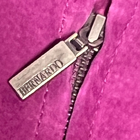 Genuine Leather Fuchsia Y2K Standout Statement Layering Moto Vintage Raspberry L - Picture 6 of 9